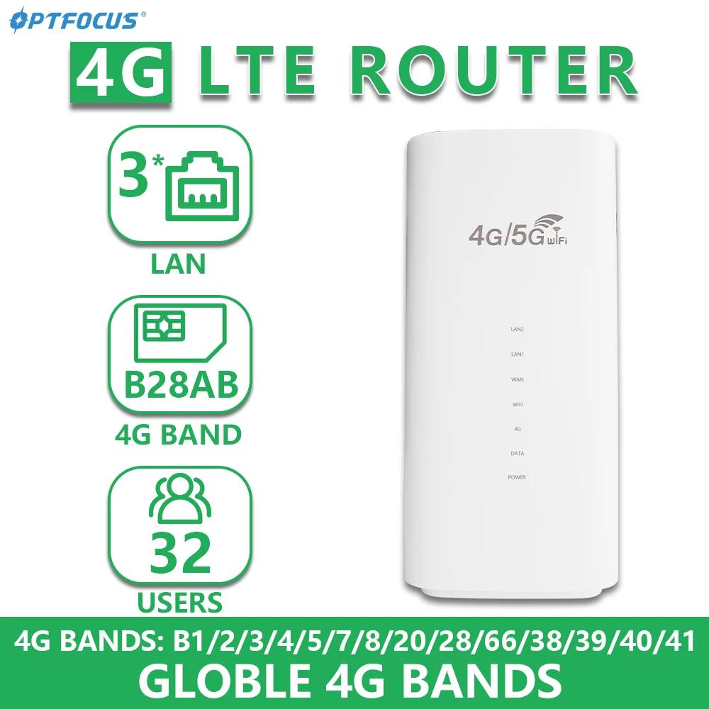 OPTFOCUS 4G LTE , 300Mbps 3 LAN  SIM ī, 4G gsm , VPN B28  LTE CPE, ̱  
